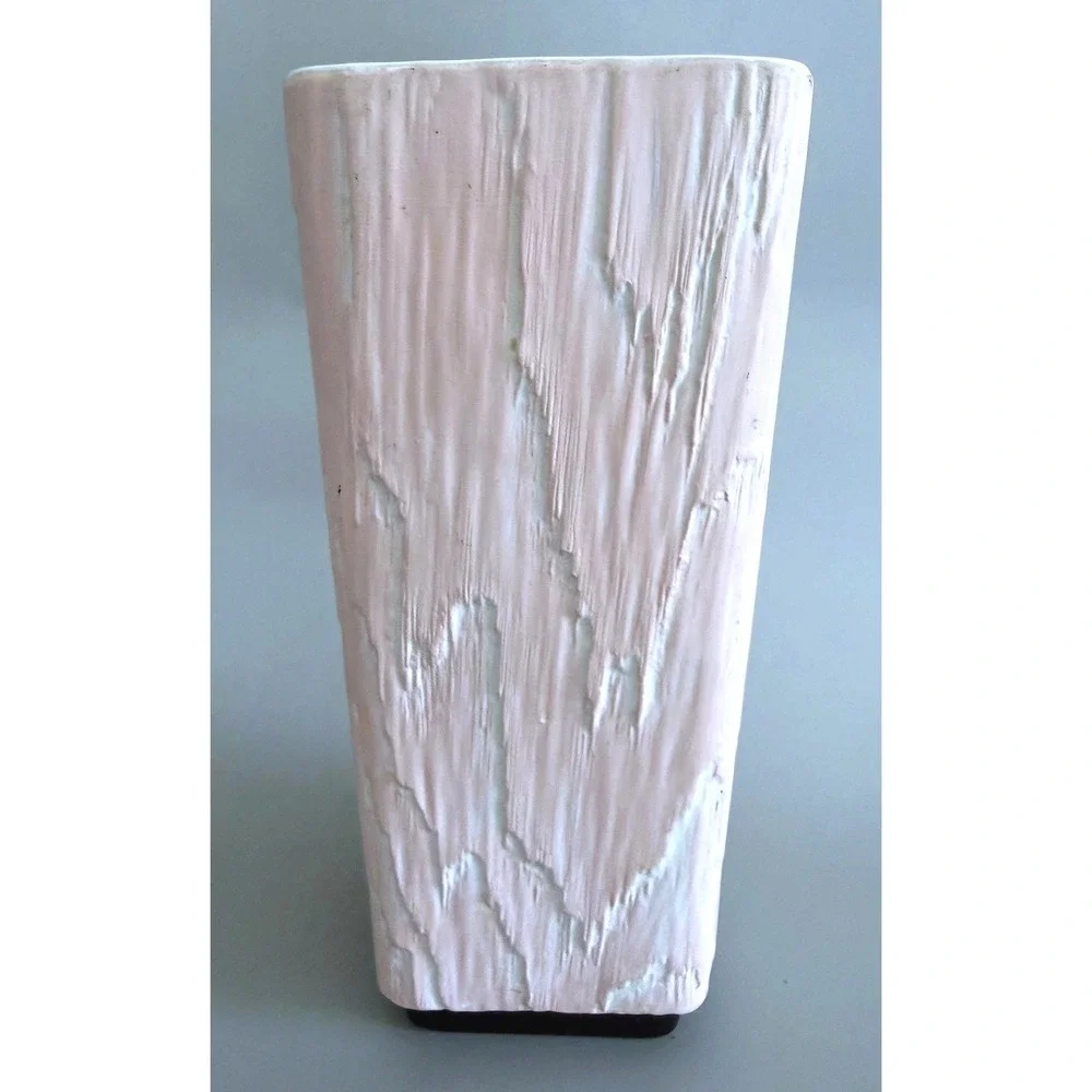 Vintage 1950s-60s Shawnee Pottery Pink Bark MCM Planter Vase 8.25